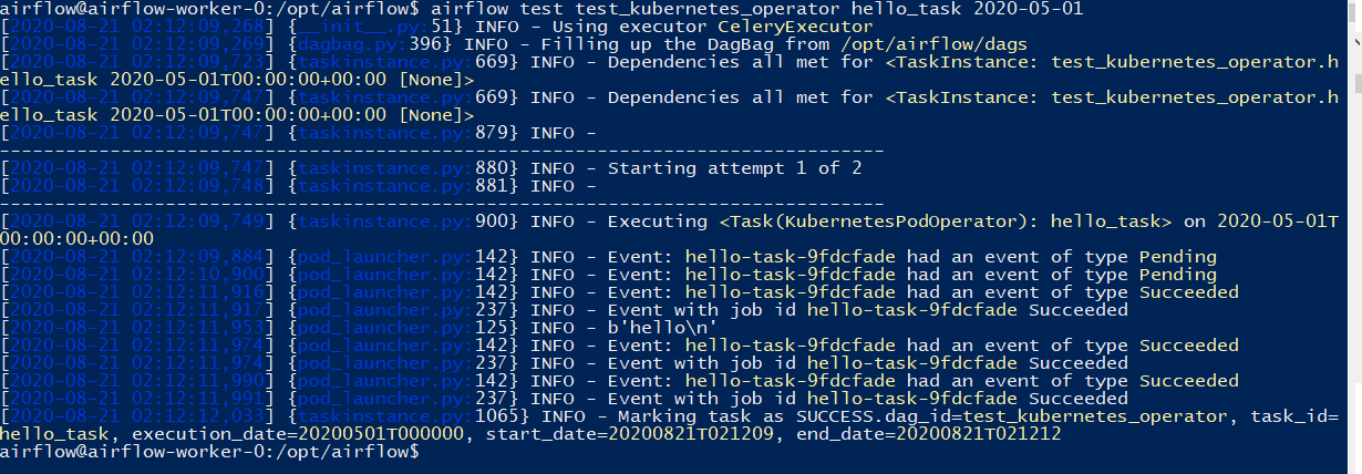 airflow test kubernetes